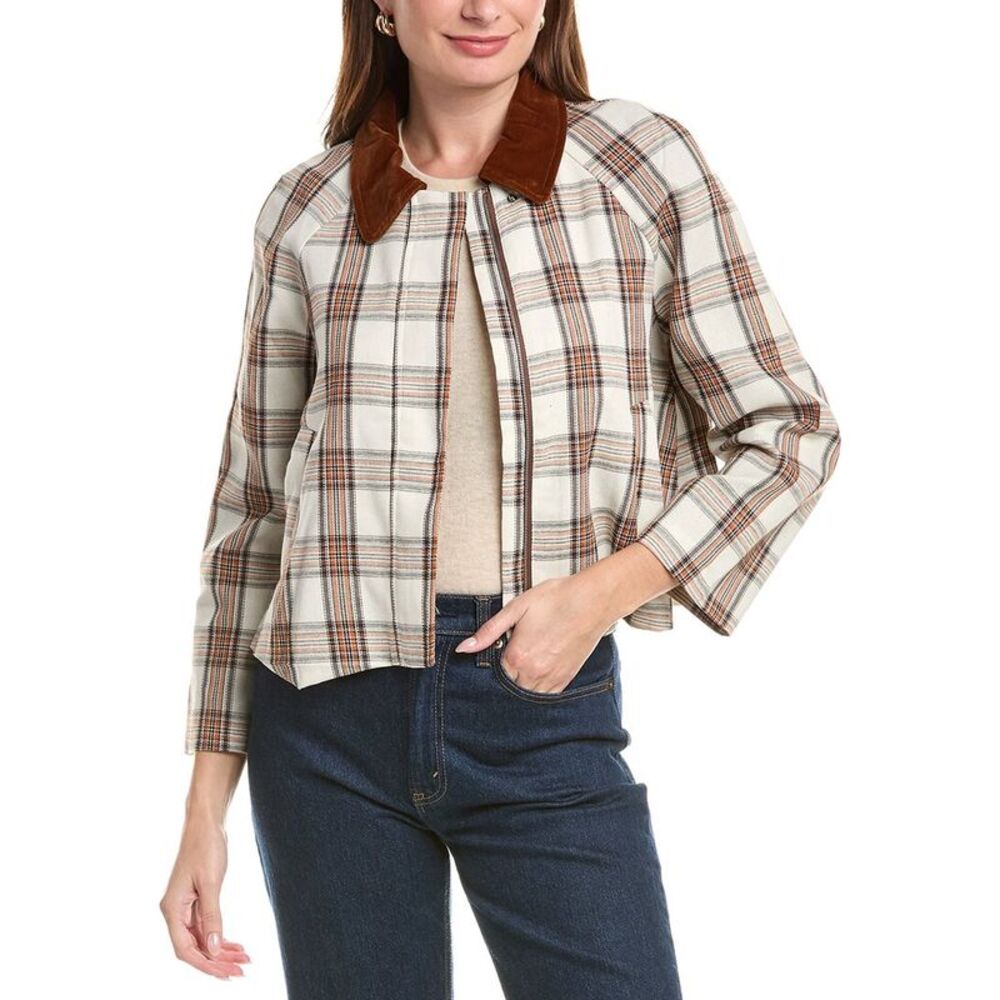Hl Affair Womens  Plaid Button Top, Brown